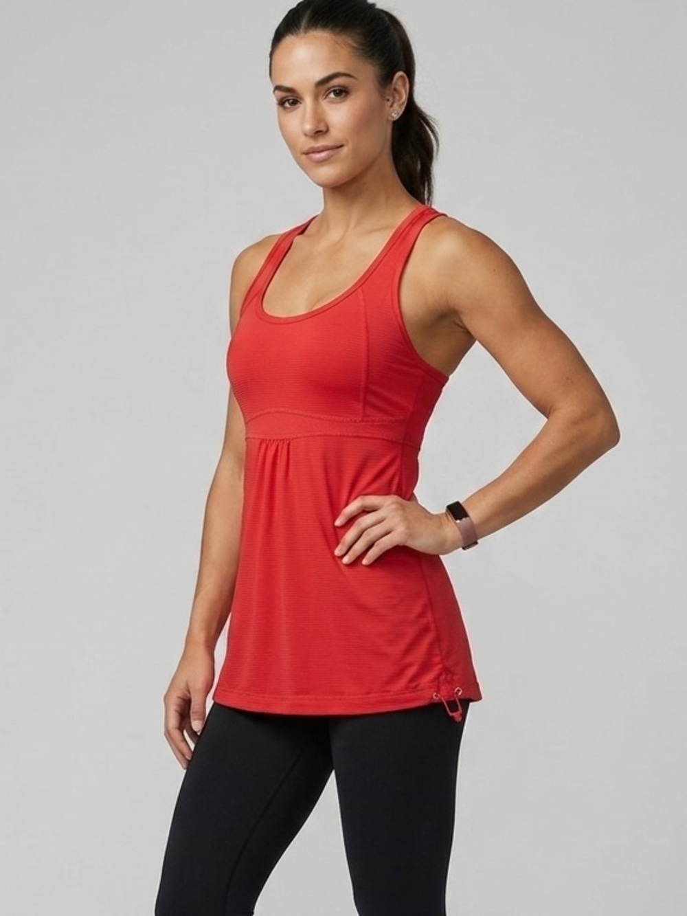 Lucy Activewear Core Up Racerback Tank Red Cinched Yoga Top Size S